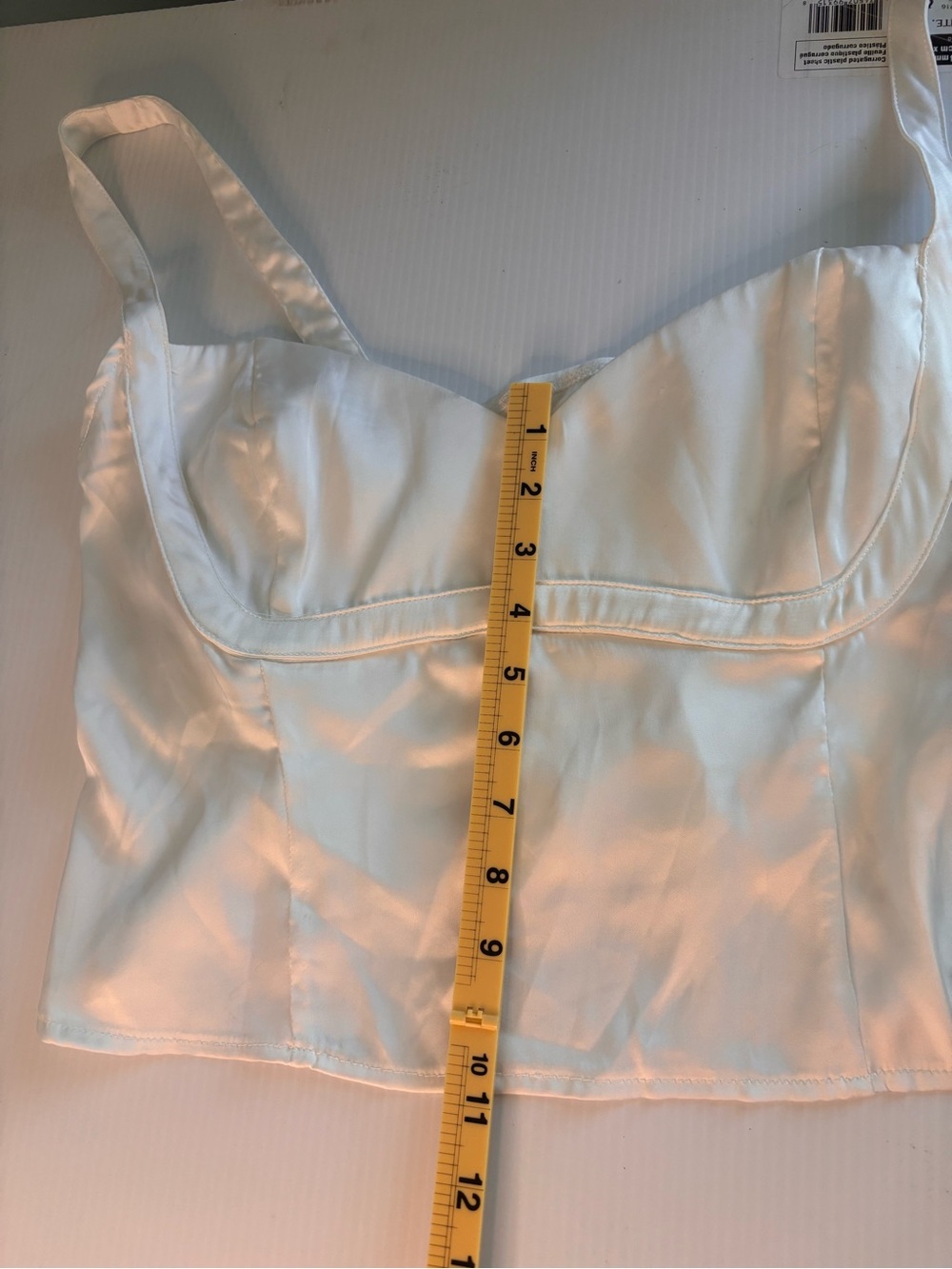 NWT Princess Polly White Satin Corset Top SZ 10 Y2K coastal chic - Picture 5 of 7